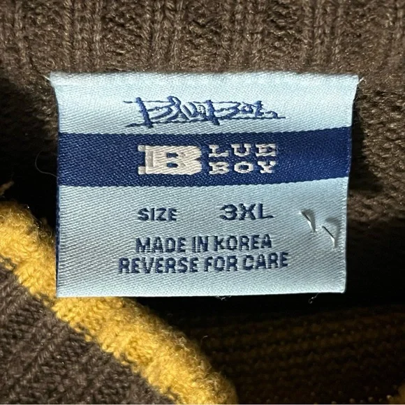 Vintage Insane Blue Boy Mens Graphic Embroidered Sweater (3XL)